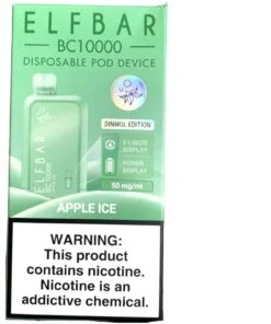 ELFBAR BC10000 2% Nicotine PUFFS BEST DISPOSABLE VAPE IN DUBAI. - Apple Ice, 1 Box (10pcs)