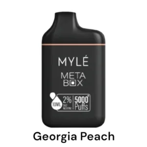 MYLE Meta Box – Georgia Peach – 5000 puffs 20mg 2% Nicotine – Disposable Vape
