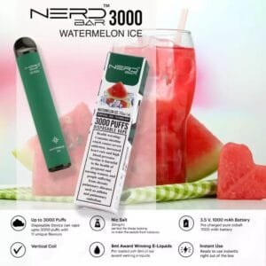 Nerd Bar 3000 Puffs Disposable Pod Vape Best price in Dubai - Watermelon Ice
