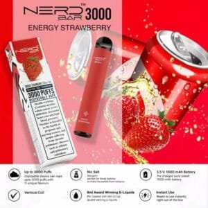 Nerd Bar 3000 Puffs Disposable Pod Vape Best price in Dubai - Energy Strawberry