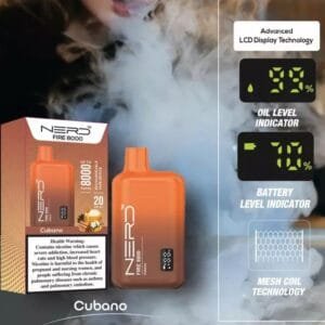 Nerd Fire Disposable Vape with display (8000 Puffs) 2% Nicotine best price in UAE. - Cubano