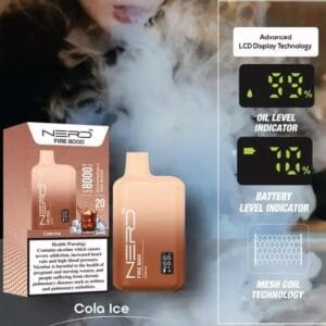 Nerd Fire Disposable Vape with display (8000 Puffs) 2% Nicotine best price in UAE. - Cola Ice