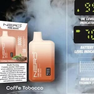 Nerd Fire Disposable Vape with display (8000 Puffs) 2% Nicotine best price in UAE. - Cofee Tobacco