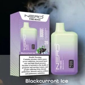 Nerd Fire Disposable Vape with display (8000 Puffs) 2% Nicotine best price in UAE. - Blackcurrant Ice