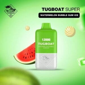 Tugboat Super 12000 Puffs Disposable Vape 5% Nicotine best price in Dubai - Watermelon Bubble Gum Ice