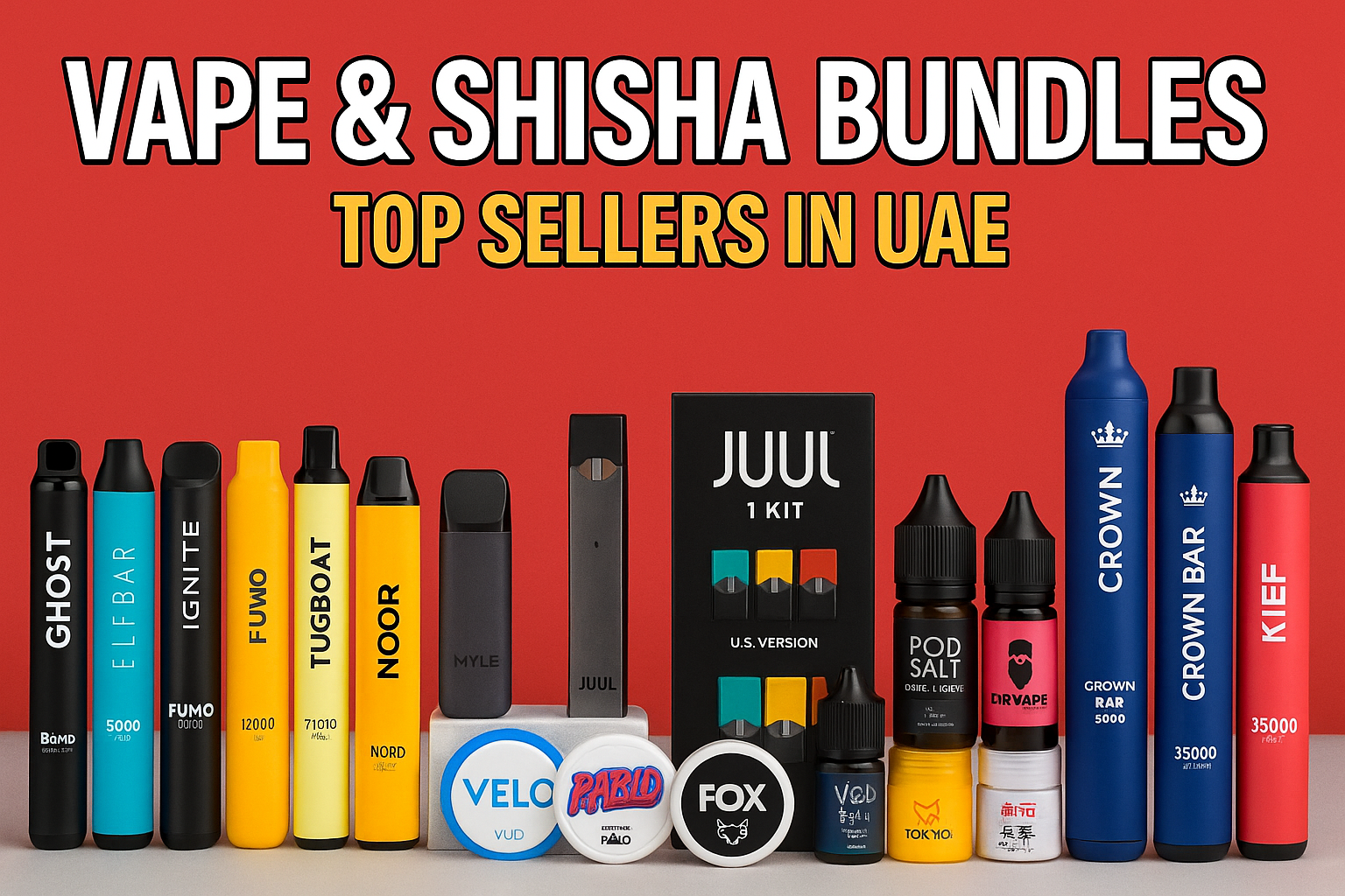Shisha Vape Bundle – Al Fakher Crown Bar + Ghost Shisha + Kief King