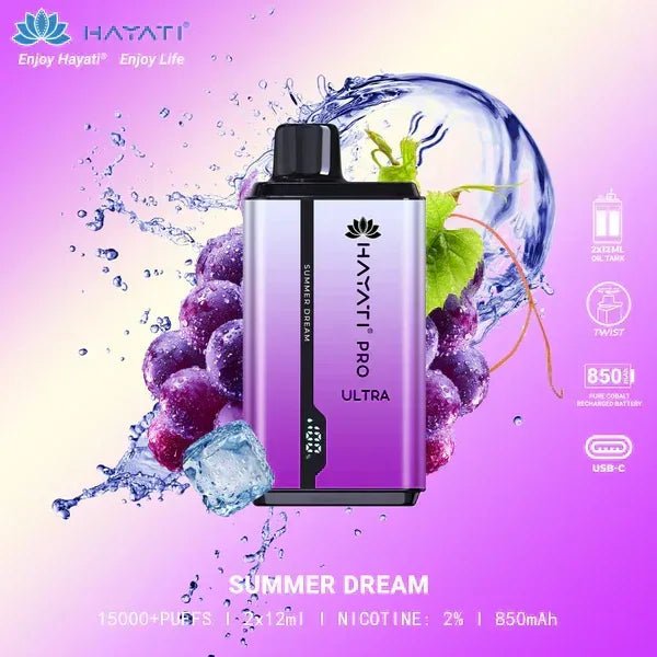 Hayati Pro Max 15000 Puffs Disposable Vape – Original, 2% Nic, Free UAE Delivery