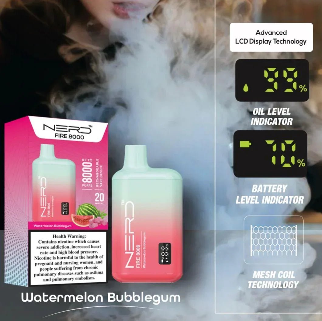 Nerd Fire 8000 Puffs Disposable 2% Nicotine With Advanced LCD Display - Image 3