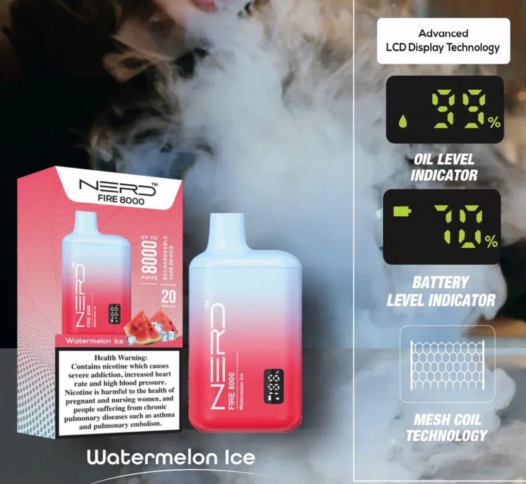 Nerd Fire 8000 Puffs Disposable 2% Nicotine With Advanced LCD Display - Image 4