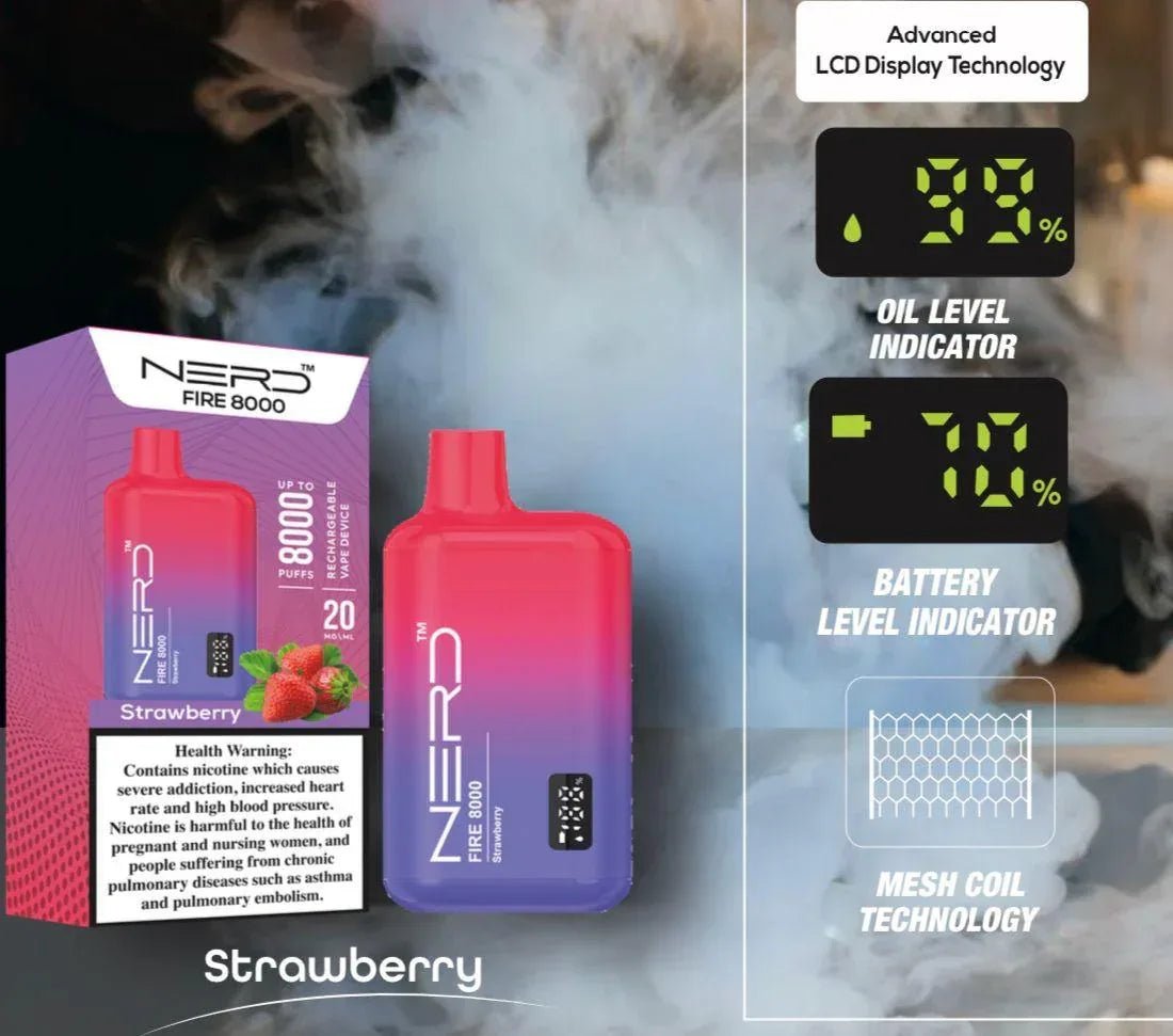 Nerd Fire 8000 Puffs Disposable 2% Nicotine With Advanced LCD Display - Image 9