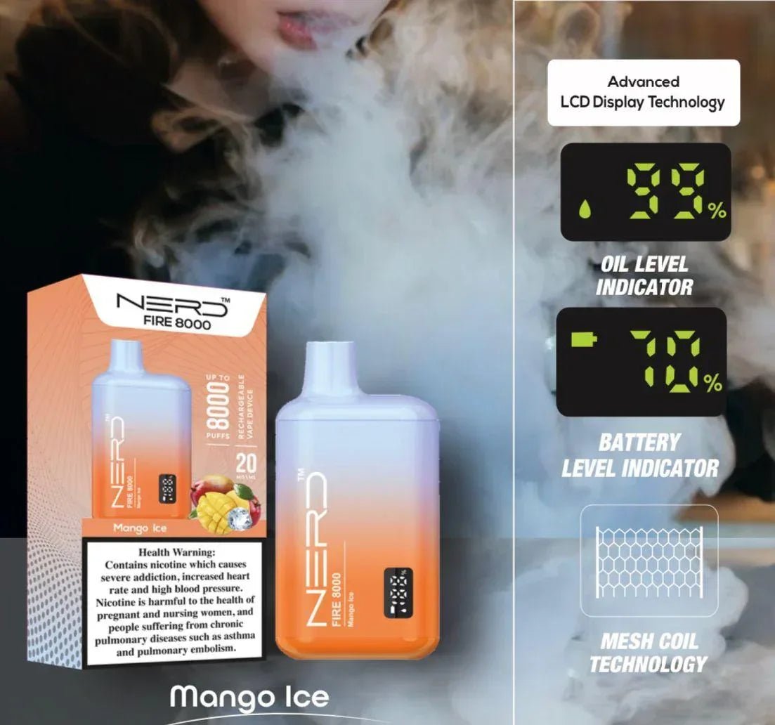 Nerd Fire 8000 Puffs Disposable 2% Nicotine With Advanced LCD Display - Image 8