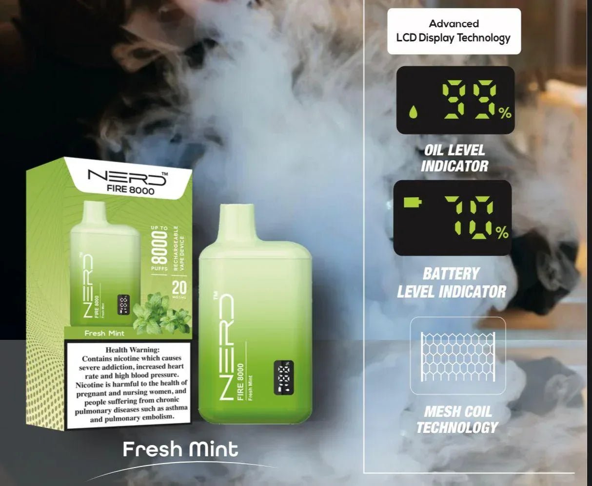 Nerd Fire 8000 Puffs Disposable 2% Nicotine With Advanced LCD Display - Image 10