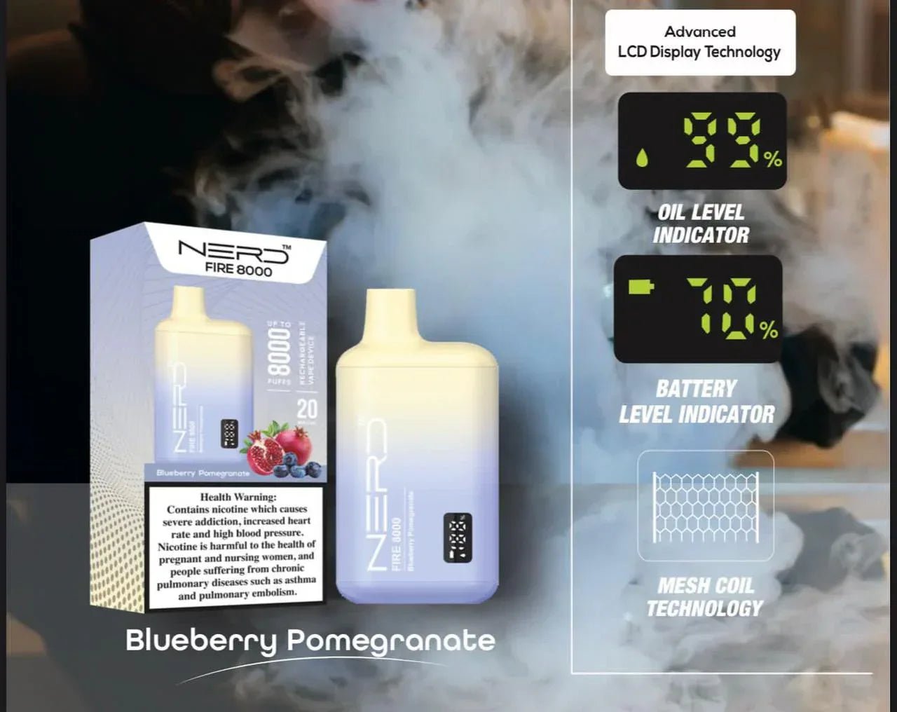 Nerd Fire 8000 Puffs Disposable 2% Nicotine With Advanced LCD Display - Image 14