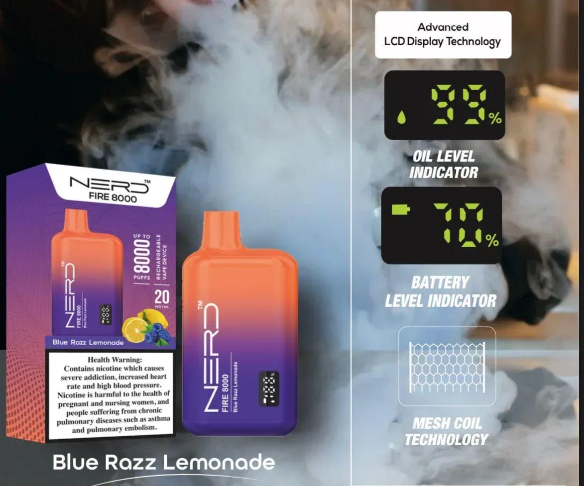Nerd Fire 8000 Puffs Disposable 2% Nicotine With Advanced LCD Display - Image 16